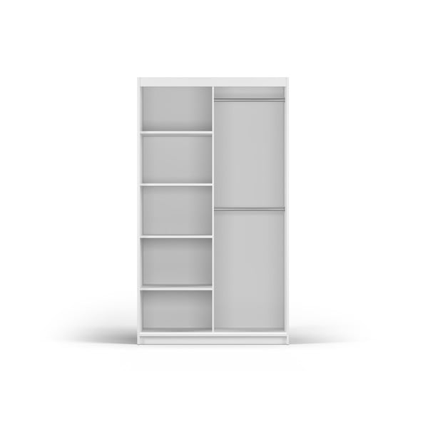 Dulap alb cu oglindă și uși glisante 122x215 cm Lisburn - Cosmopolitan Design-image-3