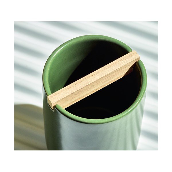 Recipient din ceramică pentru periuța de dinți iDesign Eco Vanity, verde-image-4