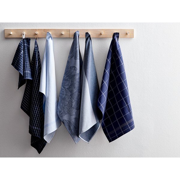 Prosop din bumbac pentru bucătărie Södahl Geometric, albastru, 50 x 70 cm-image-1