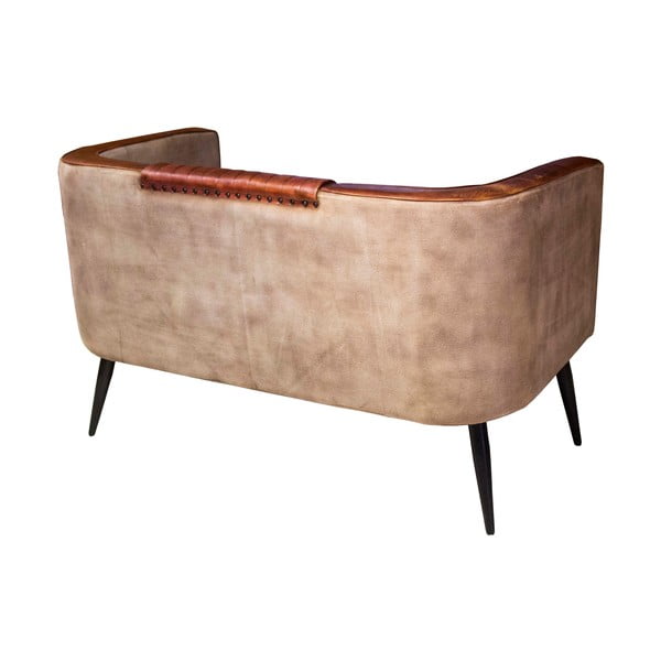 Canapea maro cu tapițerie din piele 134 cm – Antic Line-image-1