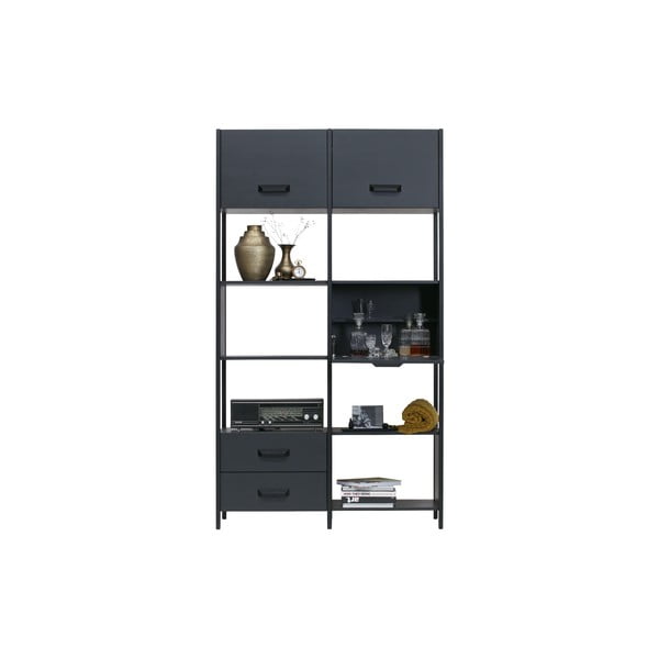 Raft din lemn cu 4 sertare BePureHome, negru-image-4