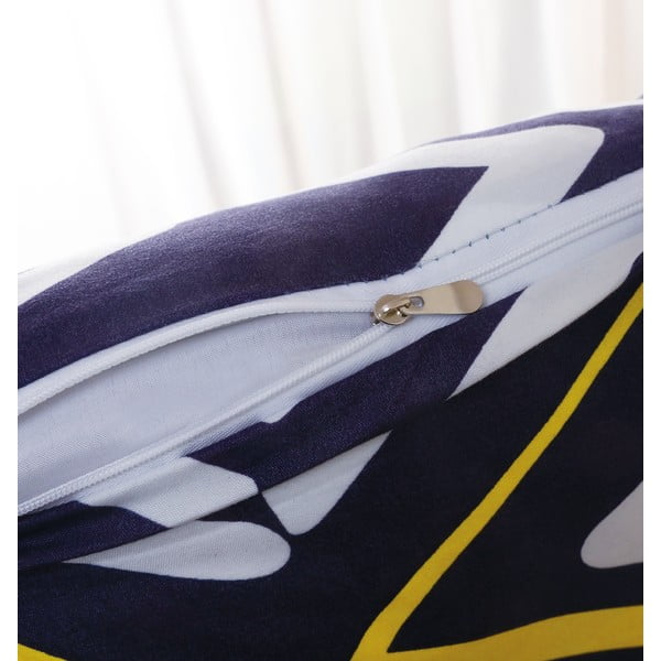 Lenjerie de pat albastru-închis din microsatin pentru pat de o persoană cu 6 piese 140x200 cm Dylan – My House-image-2