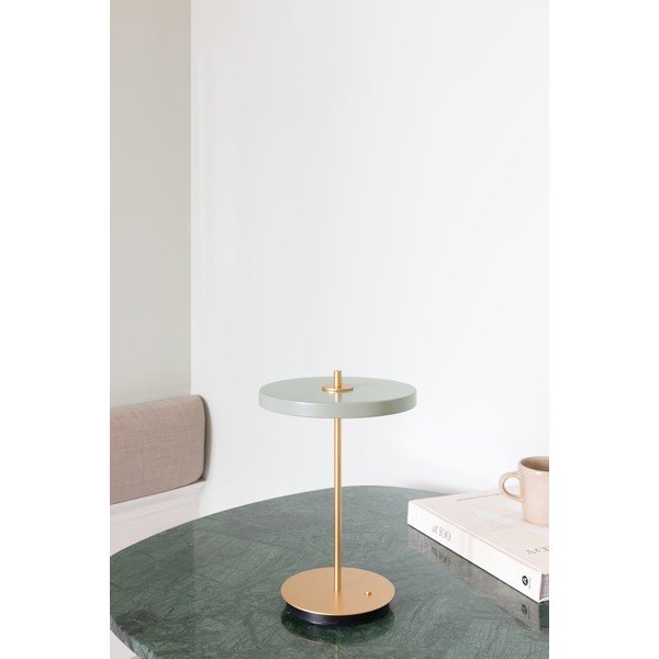 Veioză verde-deschis LED cu intensitate reglabilă cu abajur din metal (înălțime 31 cm) Asteria Move – UMAGE-image-1