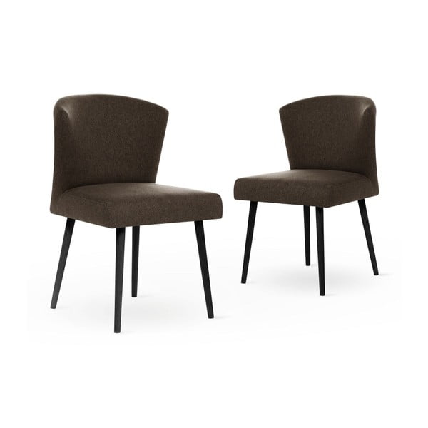 Set 2 scaune cu picioare negre My Pop Design Richter, maro brun