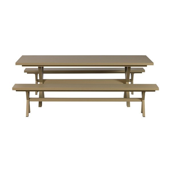Bancă de grădină verde din metal Delta – Exotan-image-3