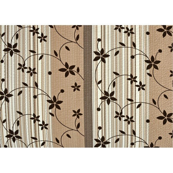 Lenjerie de pat maro/bej din crep  pentru pat de o persoană/extinsă 140x220 cm Flowers -image-1