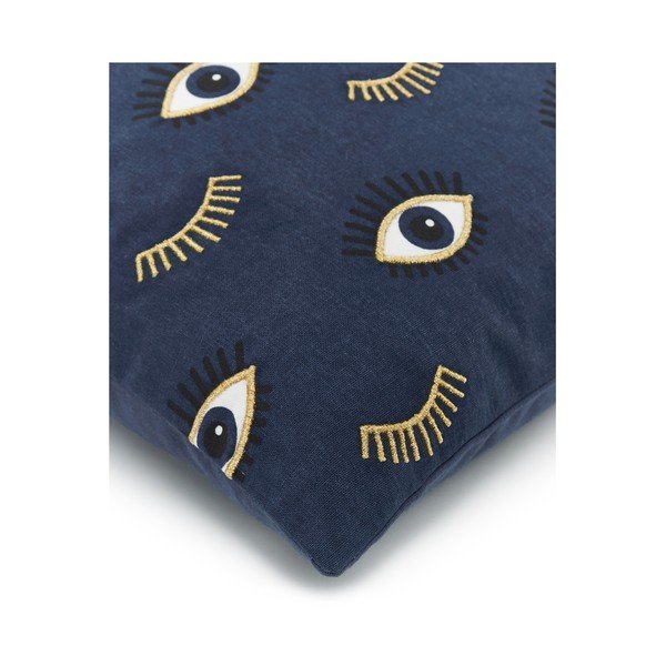 Față de pernă decorativă din bumbac Westwing Collection Observe, 50 x 50 cm, albastru-image-1