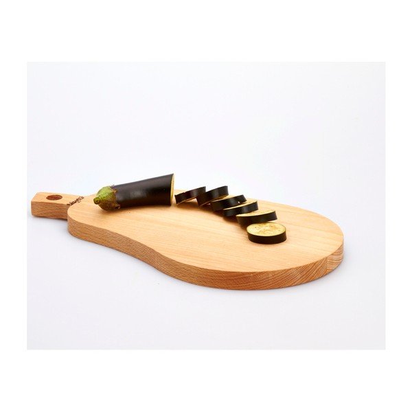 Tocător din lemn de fag Bisetti Eggplant, 20 x 36 cm-image-1