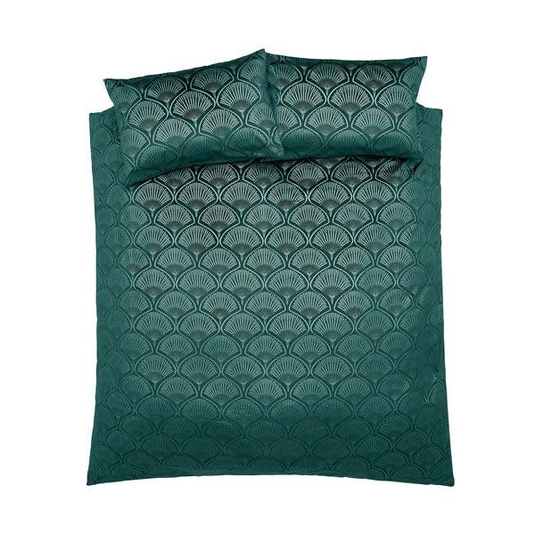 Lenjerie de pat verde pentru pat dublu 200x200 cm Art Deco Pearl – Catherine Lansfield-image-2