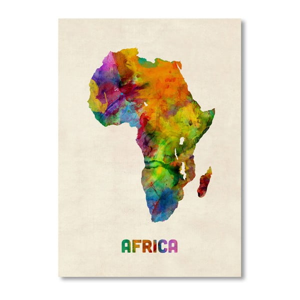 Poster cu hartă Africa Americanflat Art, 60 x 42 cm, multicolor