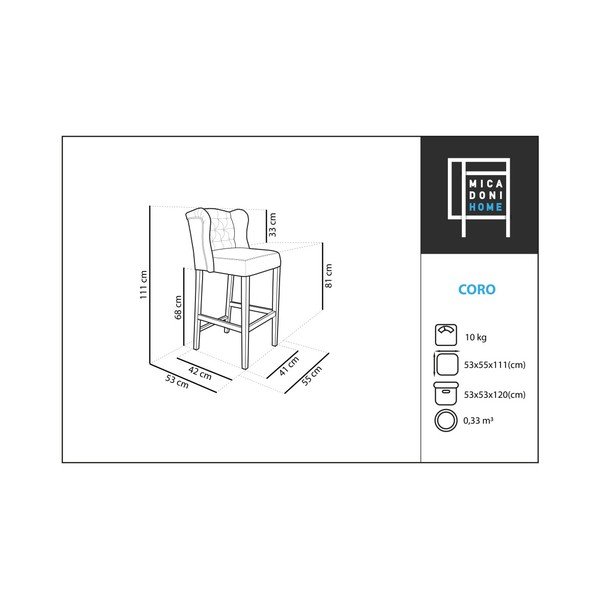 Scaun bar Micadoni Home Coro, albastru-image-1