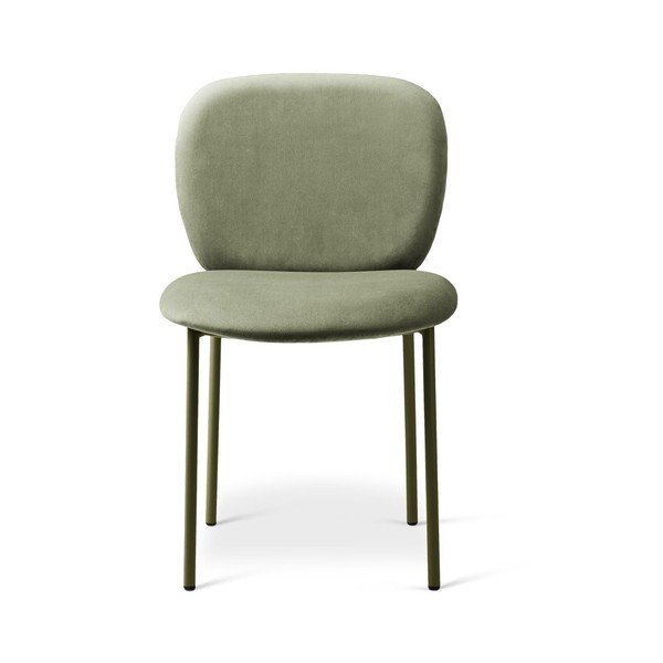 Scaun de dining verde salvie stivuibil tapițat Caroline – Micadoni -image-1