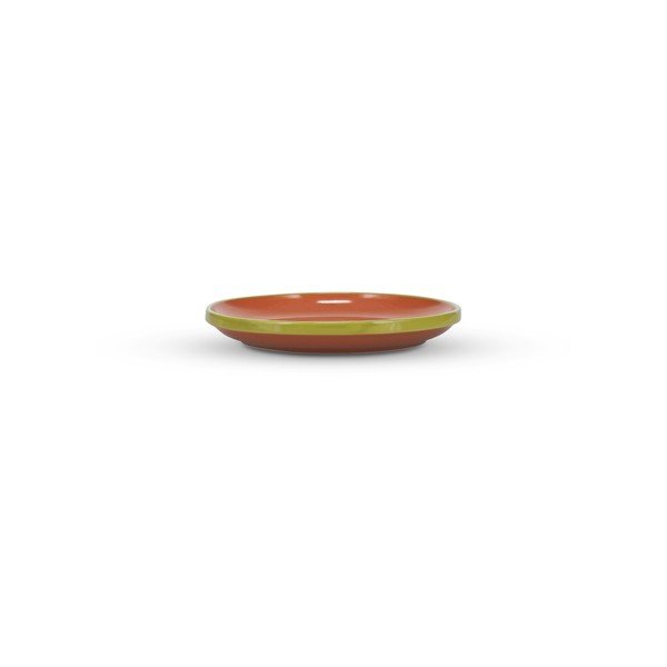 Farfurie verde/portocalie pentru desert  din gresie ø 18 cm Duo – ONA-image-2