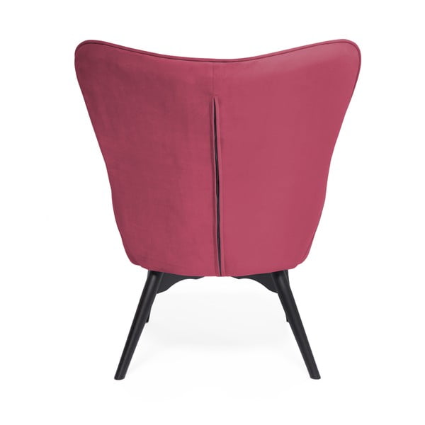 Fotoliu cu taburet Vivonita Cora Velvet, roz - roșu - negru-image-3