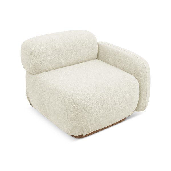 Modul pentru canapea modulară crem cu tapițerie din țesătură bouclé (cu colț pe partea dreaptă) Ailani – Makamii-image-1