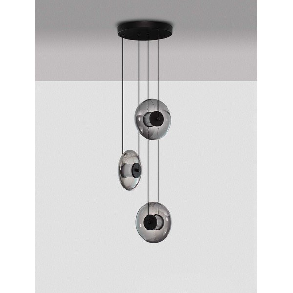 Lustră negru-mat LED cu intensitate reglabilă din sticlă ø 35 cm Ballet – Nova Luce-image-3