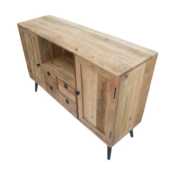 Comodă din lemn de mango Mauro Ferretti Belgrado, lățime 130 cm-image-3