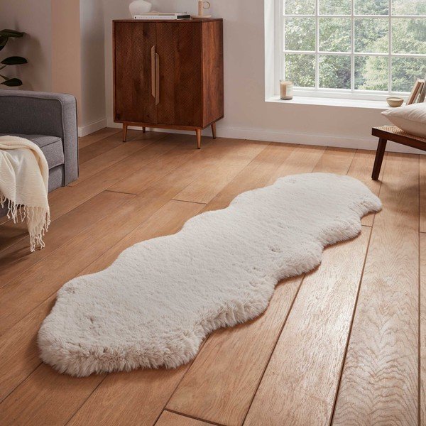 Covor tip traversă crem sintetic 60x180 cm Super Teddy – Think Rugs-image-1
