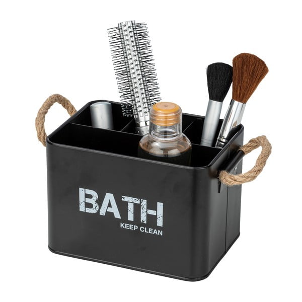 Organizator cu 4 compartimente pentru baie Wenko Gara, negru-image-2