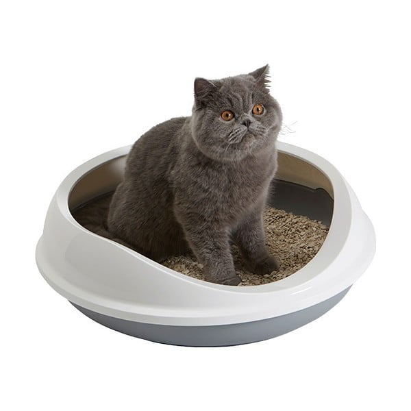 Litieră pentru pisici alb-gri 49x55 cm Savic Figaro – Plaček Pet Products-image-1