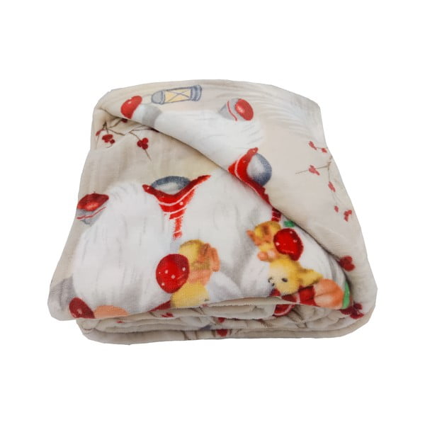 Pătură crem din micropluș/cocolino 150x200 cm  cu model de Crăciun Goblin – My House-image-2