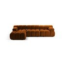 Colțar modular teracotă cu tapițerie din țesătură bouclé (cu colț pe partea stângă/cu șezlong) Bellis – Micadoni 