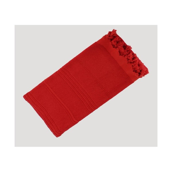 Prosop țesut manual din bumbac premium Turkish, 90 x 180 cm, roșu