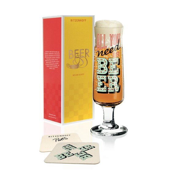 Set pahar din sticlă cristalină pentru bere și 5 suporturi pahare Ritzenhoff Fisherman´s Wife, 390 ml-image-1