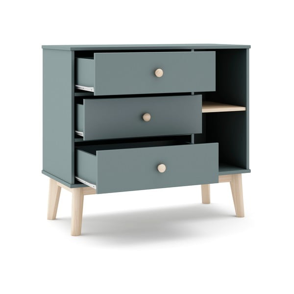 Comodă de copii verde prăfuit 90x81x40 cm Esteban – Marckeric-image-4