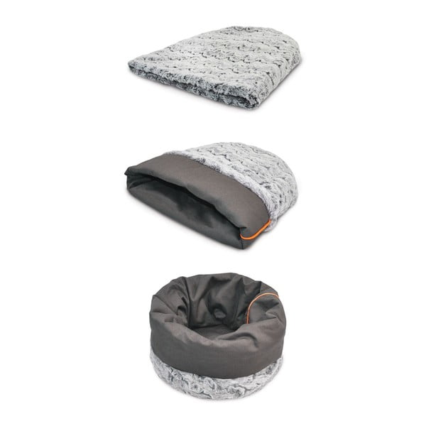 Pat pentru animale de companie gri pentru animale de companie ø 33 cm Snuggle Bed 3in1 Husky Grey S – P.L.A.Y.-image-2