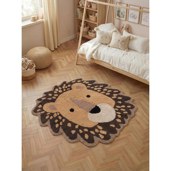 Covor pentru copii portocaliu/maro lavabil/țesut manual din bumbac 120x125 cm Snuggle Roary – Hanse Home-image-1