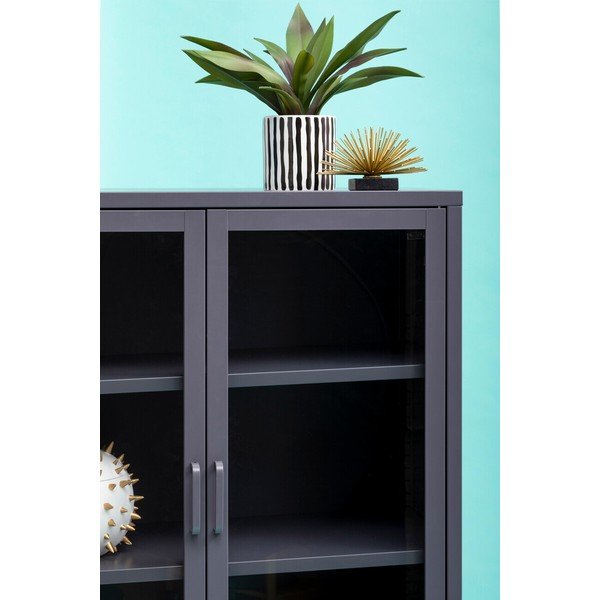 Vitrină gri din oțel 75x150x35 cm Acier – Premier Housewares-image-2