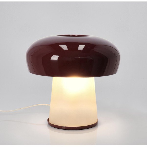 Veioză burgundy din metal cu abajur din sticlă (înălțime 35 cm) Clevely – Bizzotto-image-1