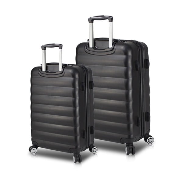 Set 2 valize cu roți și port USB My Valice RESSNO Cabin & Medium, negru