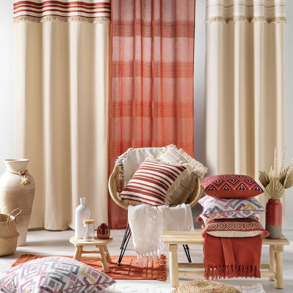 Draperie cărămizie-în culoare naturală din bumbac 140x240 cm Atlas – douceur d'intérieur-image-4