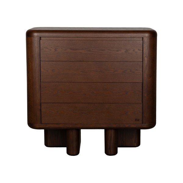 Comodă în culoare naturală închisă cu aspect de lemn de frasin 100x98x40 cm Herman – Dutchbone