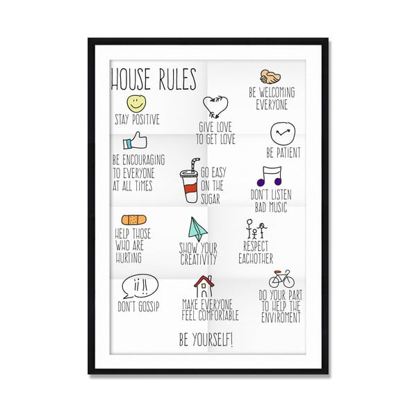 Tablou Little Nice Things House Rules, 60 x 40 cm
