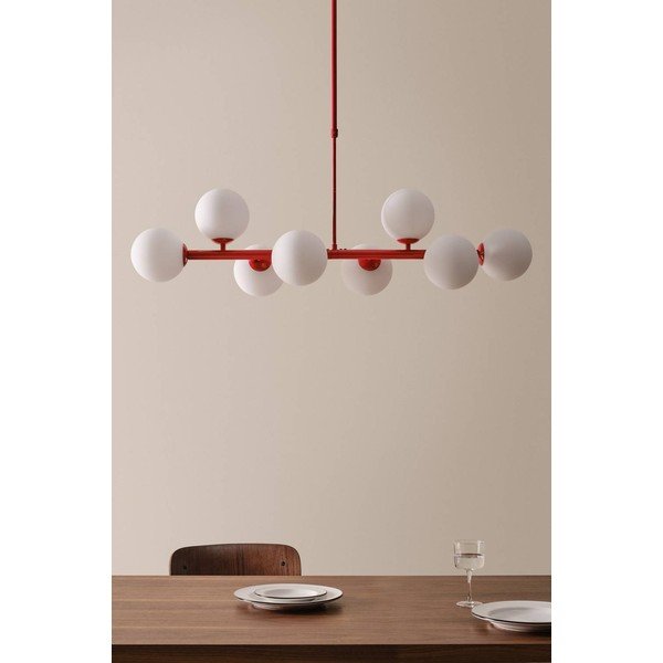Plafonieră roșie/albă din sticlă opal 30x104 cm Ekman – Jotex-image-2