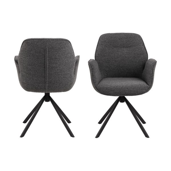 Scaun de sufragerie gri închis tapițat Aura – Actona-image-4