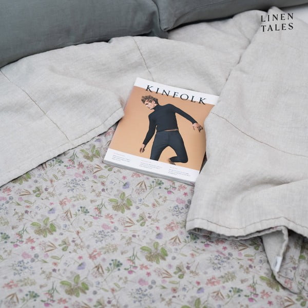 Cuvertură în culoare naturală matlasată din in 220x230 cm Botany 2 & Melange – Linen Tales-image-3