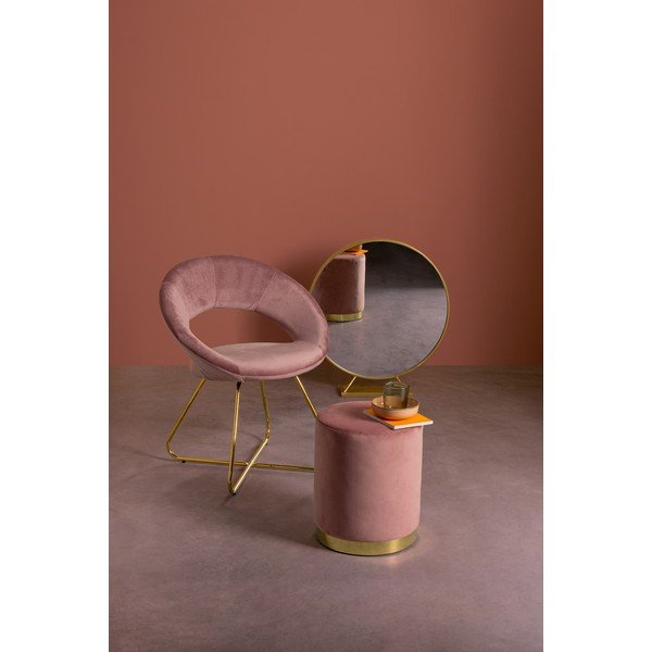 Puf roz închis cu tapițerie din catifea Lucilla – Yes Everyday-image-2