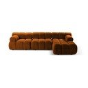 Colțar modular portocaliu cu tapițerie din țesătură bouclé (cu colț pe partea dreaptă) Bellis – Micadoni Home