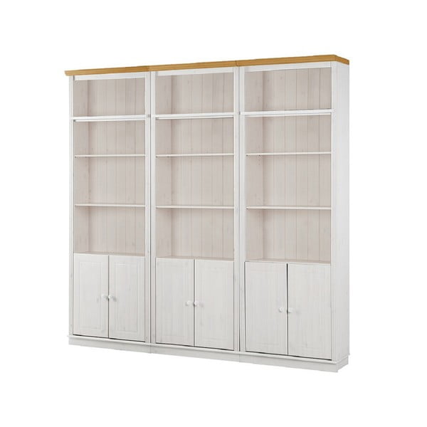 Bibliotecă albă din lemn de pin 222x223 cm Anita – Støraa-image-2