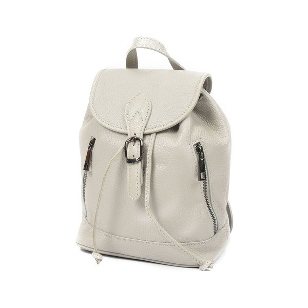Rucsac din piele Luisa Vannini Doria, gri-image-4