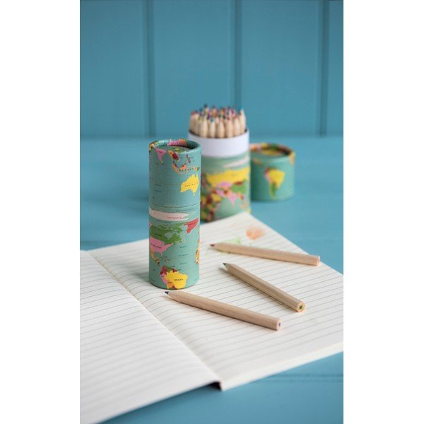 Set 12 creioane colorate Rex London World Map-image-1