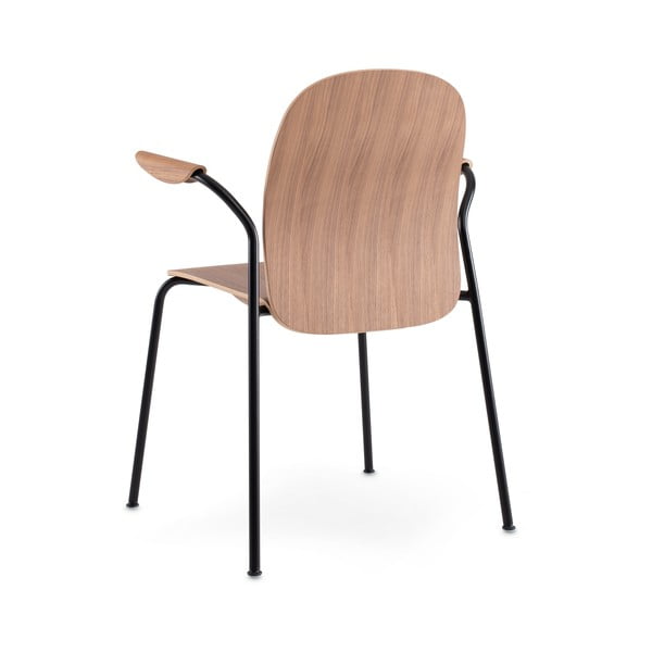 Scaune de dining maro coniac/în culoare naturală cu cotiere/stivuibile 2 buc. cu aspect de lemn de nuc Book – Gazzda-image-4