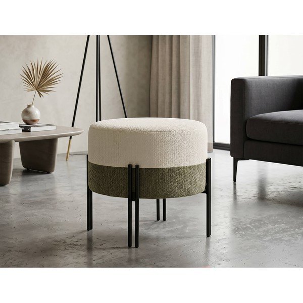 Puf kaki/crem Modern Style – Mauro Ferretti-image-1