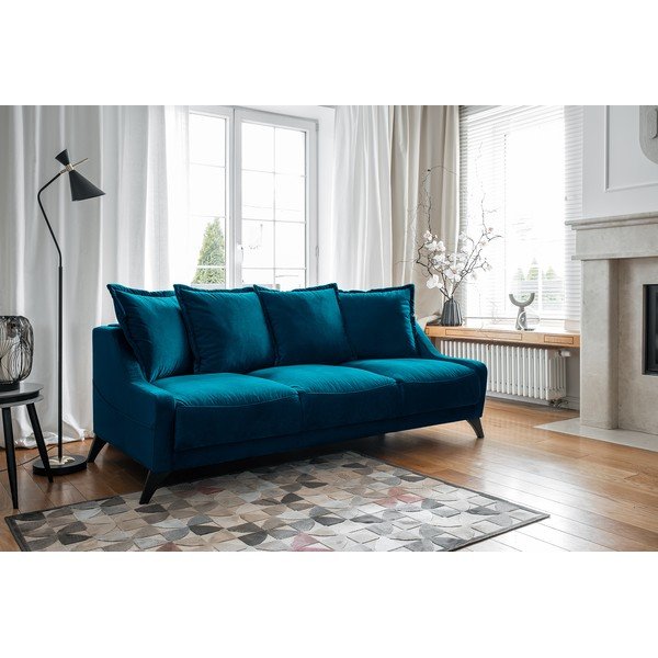 Canapea din catifea Miuform Royal Rose, albastru petrol-image-3