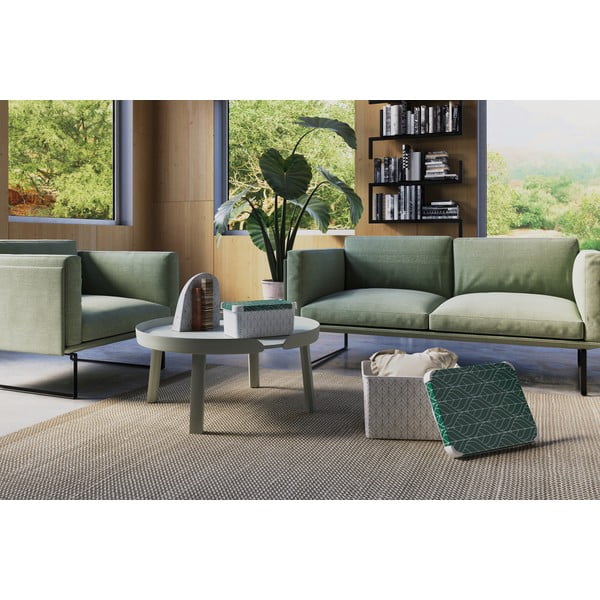 Cutie de depozitare albă/verde din plastic cu capac 29,5x19,5x13,5 cm S – Curver-image-1