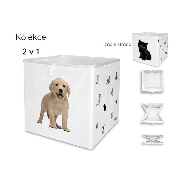 Organizator de jucării pentru copii alb din material textil 32x32x32 cm The Cutest Ones – Butter Kings-image-3